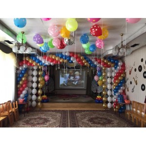 ОФормление шарами зала в детском саду